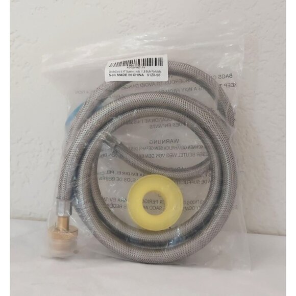 CircleCord 6 Feet 1 lb to 20 lb Stainless Propane Adapter Hose BBQ Outdoor Hose - Picture 1 of 5